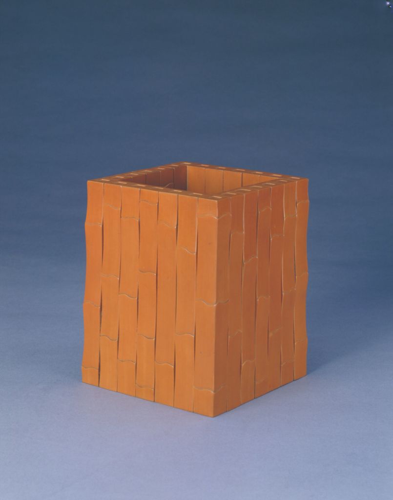 A carved inscribed bamboo 'plum tree' brush pot Qing dynasty